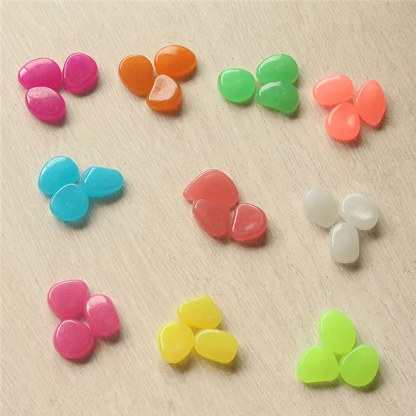 Colorful Artificial Luminous Stones 50pcs Garden Pebbles - 5