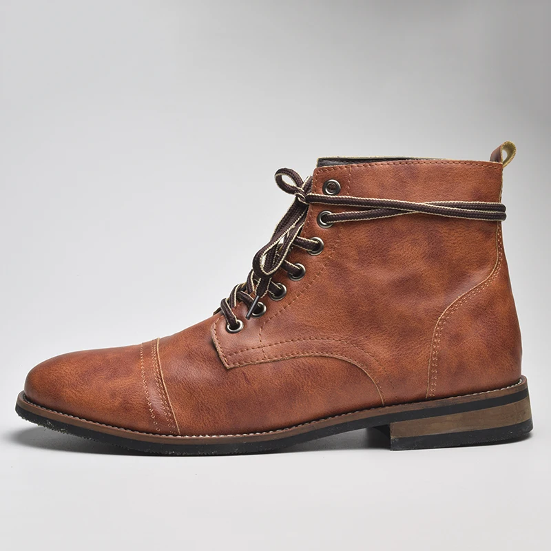 MANLI/ походная обувь; мужские полуботинки martin на шнуровке; высококачественные Мужские Винтажные ботинки в британском стиле; сезон осень-зима; мужские ботинки из искусственной кожи; Botas