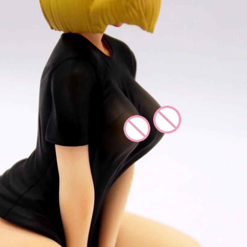 1/6 масштаб Dragon Ball Z блеск гламур Android 18 на коленях черный Сексуальная футболка Смола GK Модель Рисунок Коллекция аниме цифры