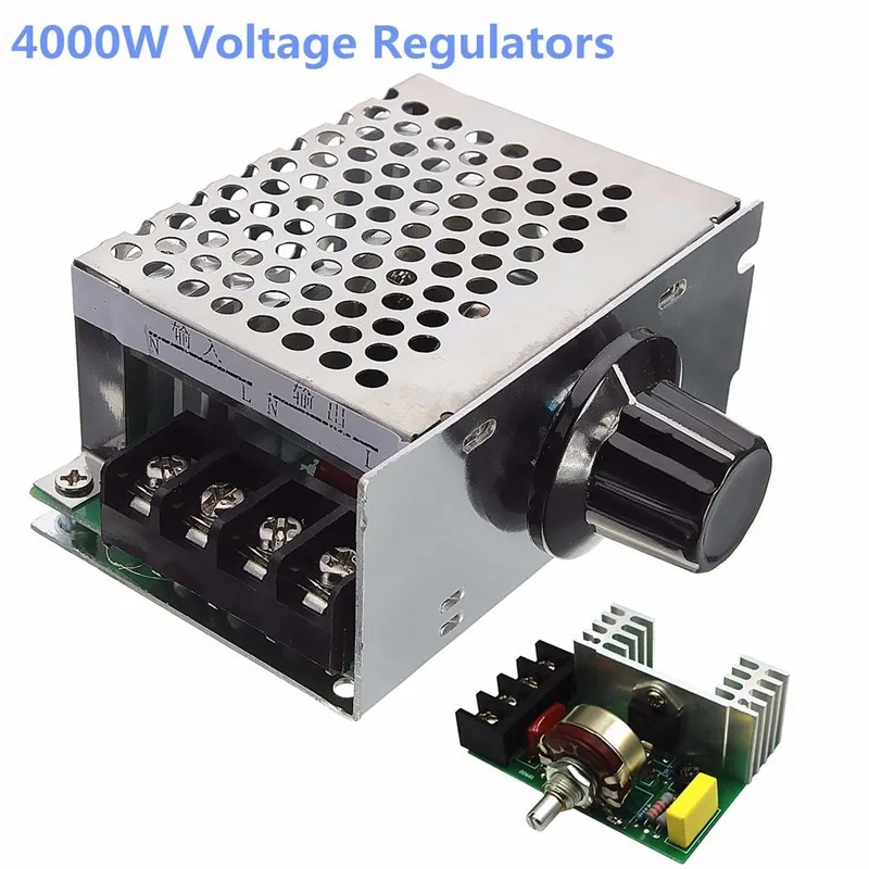4000W 220V AC SCR Elektrische Spannungsregler Motor Drehzahlregler Neu