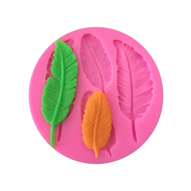 

Size decorative Feather DIY aromatherapy plaster Lattice silica Mold Handmade soap Chocolate Cake mould 15-22