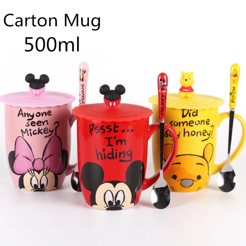 

Lovely Cups Cartoon Mickey Mug Creative Milk Cup Office Mugs Coffee Water Cup Cute Christmas Child Gift Drop Shipping