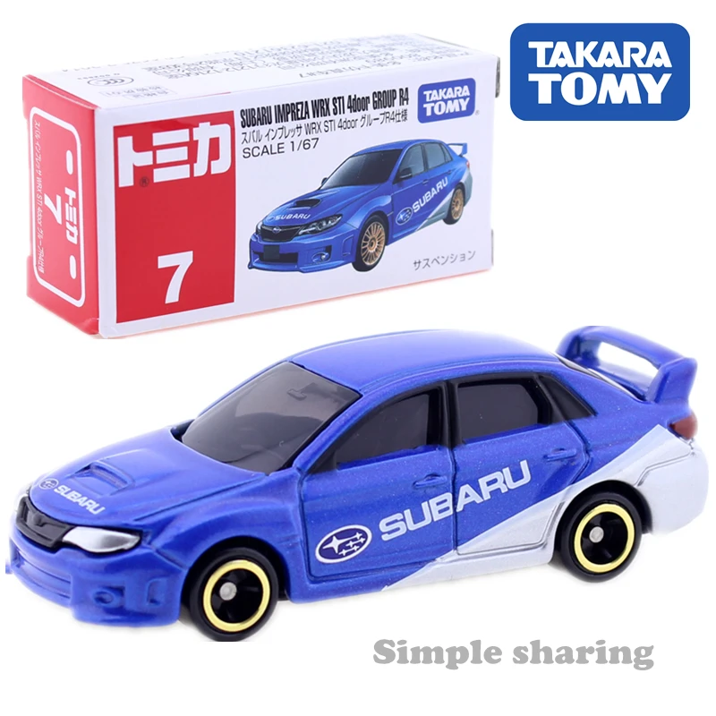TOMICA NO.7 Subaru Impreza Wrx Sti 1:67 2010 Diecast Mini Car Collection Toy Red 