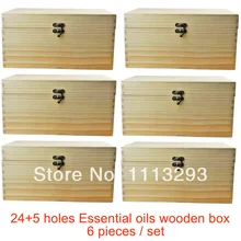 6 шт./компл. из натуральной сосны коробка для хранения эфирных масел 24 Отверстия 10 мл и 1 перекладина 5*50 мл бутылки без краски
