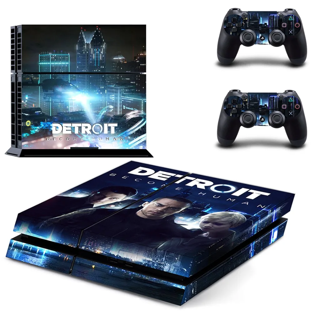 Наклейка на кожу PS4 Detroit Виниловая наклейка для консоли Sony Playstation 4 и 2 контроллера