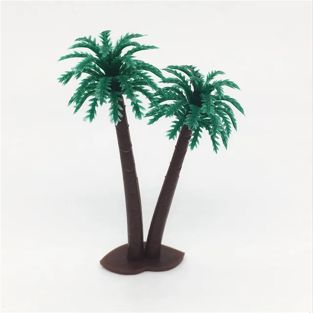 10pcs Mini Coconut Trees Plastic Palm Leaves Home School Teaching 10pcs Mini Coconut Trees Plastic Palm Leaves Home School Teaching Decoration Sand Table Model Decor Artificial