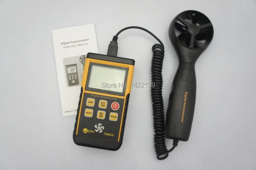 

Professional TM826 digital wind wheel air thermometer hand-held wind wheel anemometer