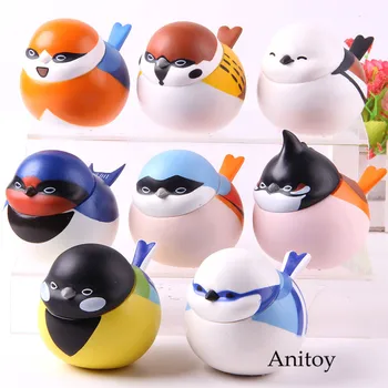

Aegithalos Action Figure Cyanus Rustica Concinnus Lanius Schach Cyanistes Sparrow Hirundo PVC Collection Model Toy 8pcs/set