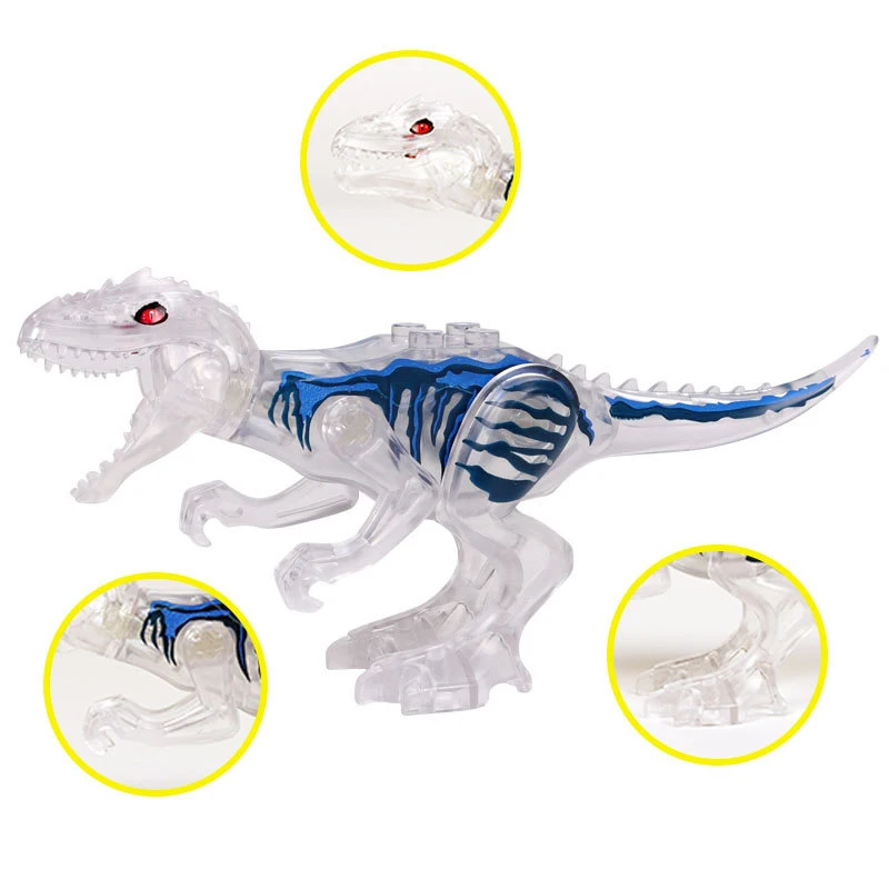 6 Styles Building Blocks  Crystal Dinosaurs Jurassic World Transparent Classic With Legoe Figures Bricks Toys  Kids F4