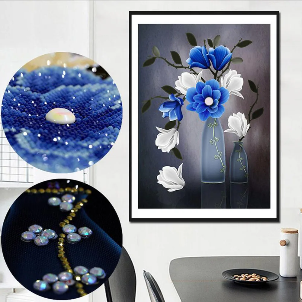 

UzeQu 3D Special Shaped Diamond Embroidery Flower Vase 5D DIY Diamond Painting Cross Stitch Diamond Mosaic Rhinestones Art Decor