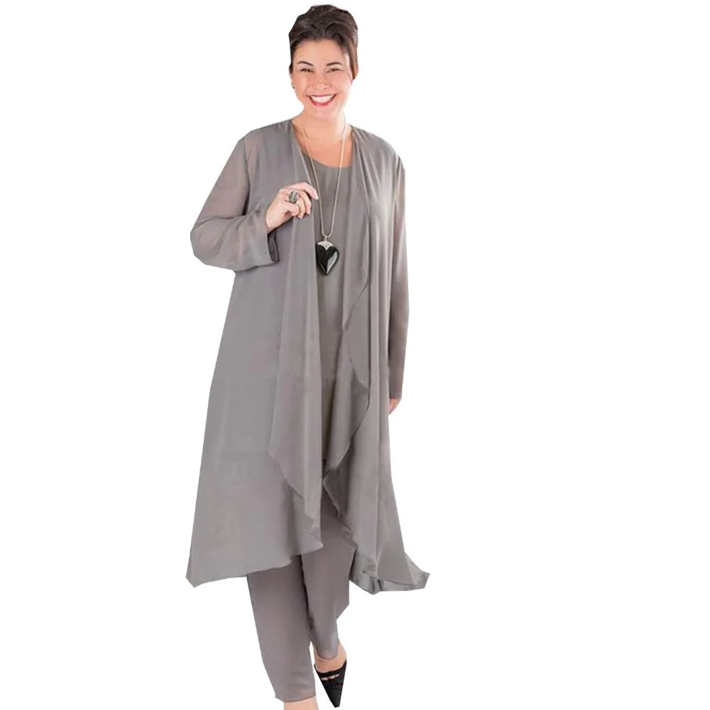 grey mother of the bride pant suits