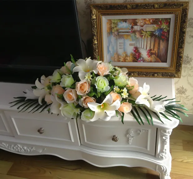 80cm 60cm table flowers home decoration artificial rose lily meeting room wedding table flowers wedding backdrop flowers flower clothes table top mic standflower table cloth aliexpress