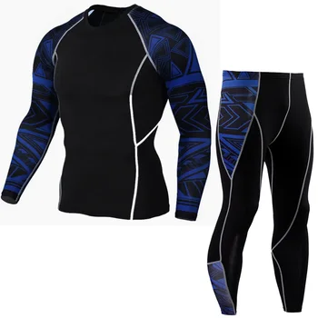 

Long Sleeve Rash Guard Complete Graphic Compression Shorts Multi-use Fitness MMA Tops Shirts Men Suits