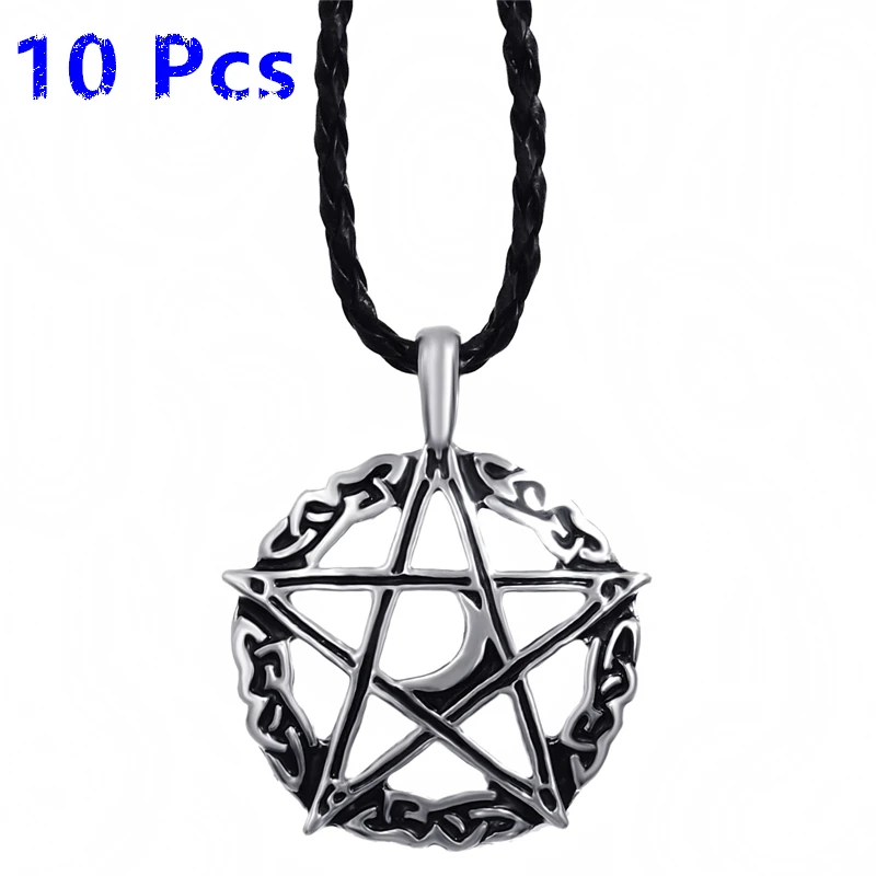 Wholesale 10 Pcs Gothic Skull Feather Black CZs Men Women Pendant With Necklace