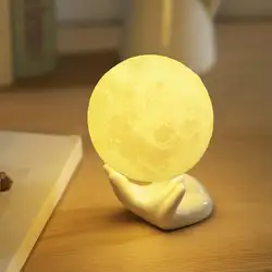 3D Луна лампы USB светодиодный ночь лунный свет подарок Touch Сенсор Красочные Изменение Indoor платной теплый свет для украшения дома