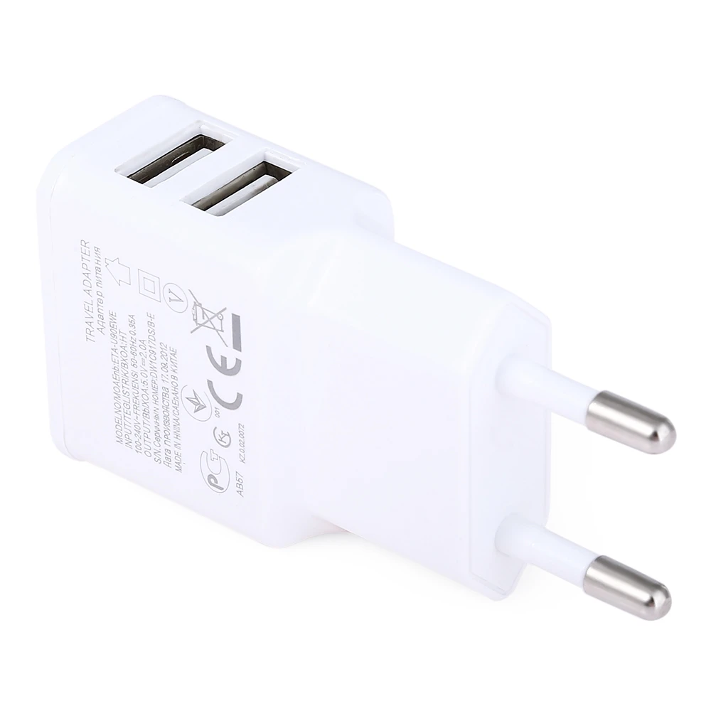 Штепсельная Вилка европейского стандарта США 2 порта USB зарядное устройство 5 В А