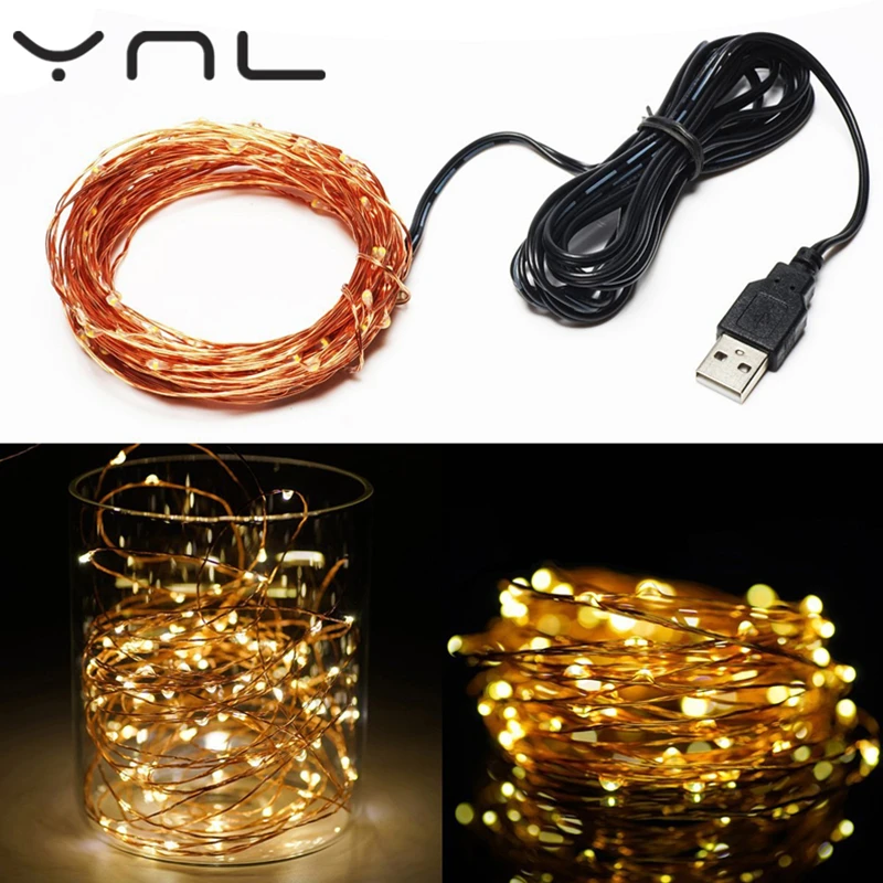 

LED Strip String Lights Copper Wire 10M 100LEDs USB Battery Waterproof RGB Wedding decora Party Christmas Flasher Fairy Lights