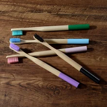 50-Pack бамбуковая зубная щетка мягкая щетина биоразлагаемая пластиковая зубная щетка бамбуковое волокно деревянная ручка логотип на заказ
