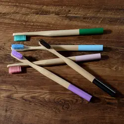 50-Pack Оптовая бамбуковая зубная щетка мягкая щетина биоразлагаемая пластиковая зубная щетка бамбуковое волокно деревянная ручка логотип
