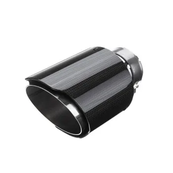 

Car Accessories Universal Inlet 54mm Outlet 101mm Car Muffler Akrapovic Straight Edge Carbon Fiber Exhaust Tip Muffler pipe