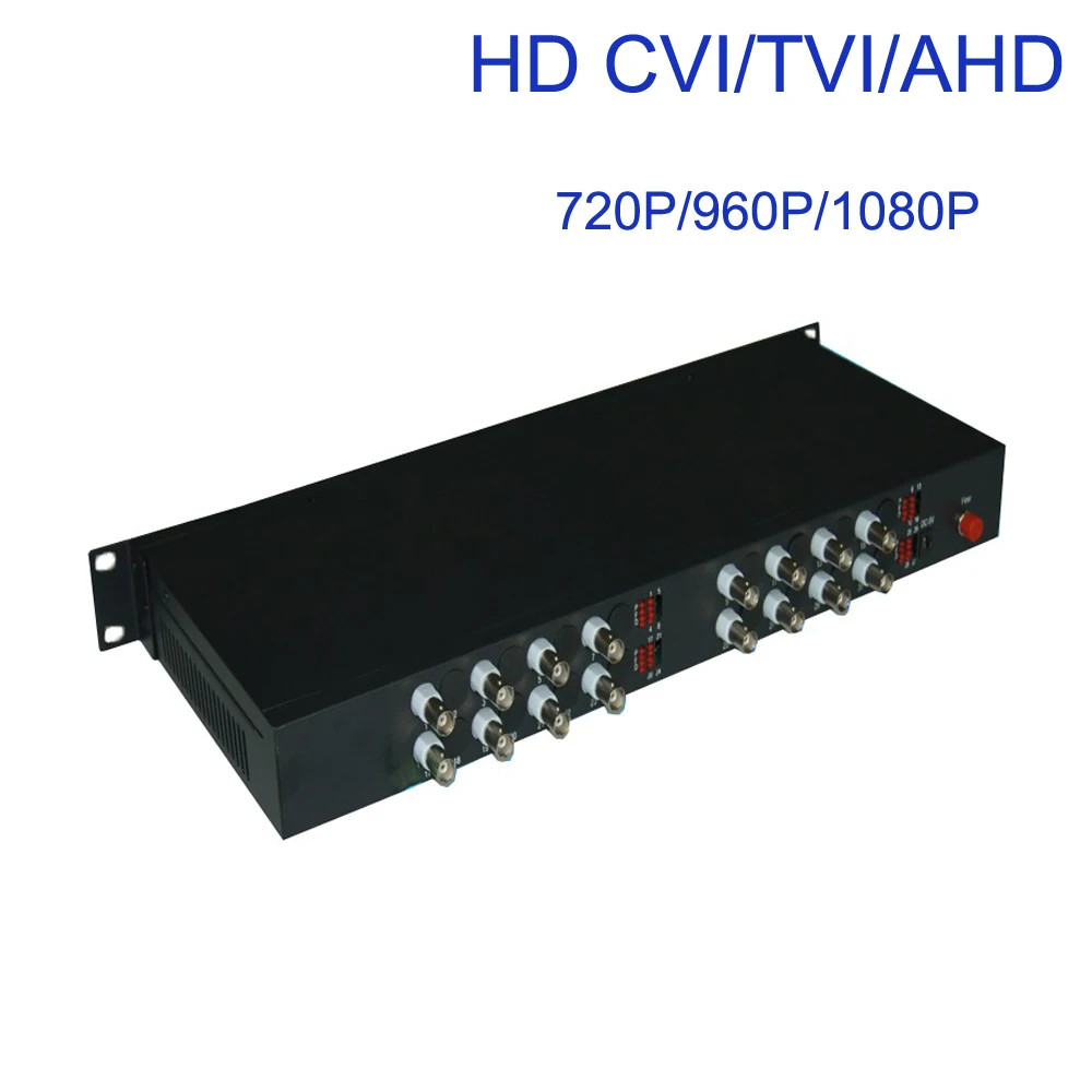 1080P HD CVI AHD TVI 16 CH Видео Волоконно-Оптические медиаконвертеры-для 1080p 960p 720p