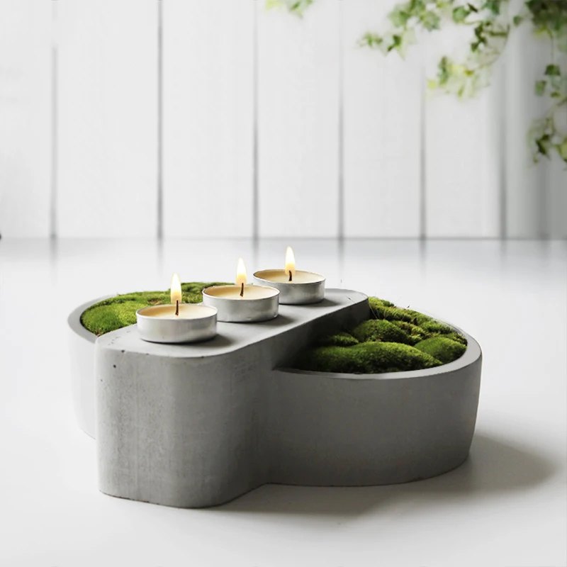  Creative home accessories cement flower pot silicone mold office bedroom study geometric multicapac - 32932712713