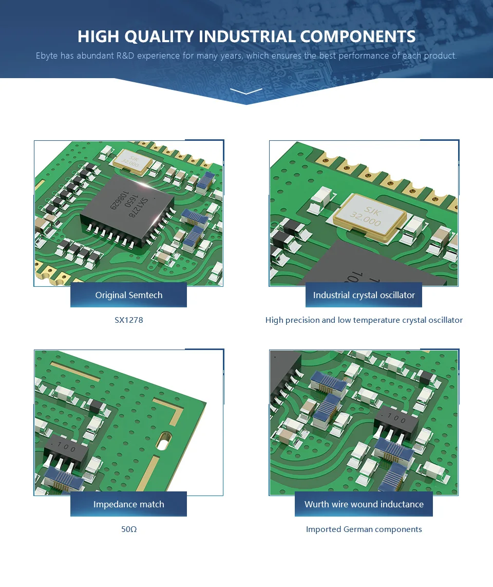 E19 (433M20SC) lora long range SX1278 433 мГц 100 МВт штамп-антенна отверстия IOT УВЧ беспроводной приемопередатчик (передатчик/приемник) модуль