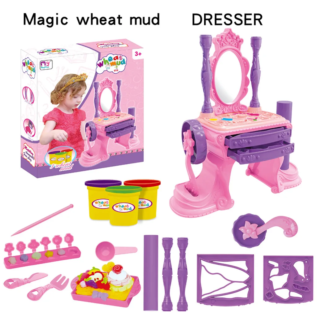 

Plasticine 2019 TOP Table Colorful Mud Set Children's Puzzle DIY Makeup Table Play House Toys 5.14