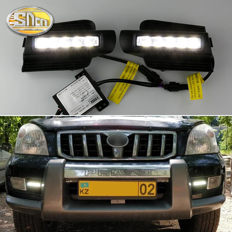 

For Toyota Land Cruiser Prado FJ120 Dimming or Off Functions Waterproof ABS 12V Car DRL Lamp LED Daytime Running Light SNCN