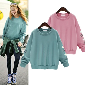 

2018 Autumn Winter Fashion Women Sweatshirt Printing Thick O-Neck Long-Sleeve Plus Velvet Pullover Hoodies Plus size