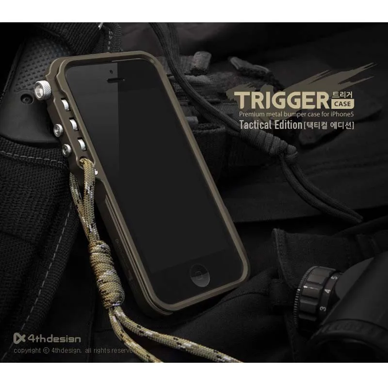 

Original 4thdesign Trigger metal bumper for iphone 7 8 5 5S SE 6S Plus premium Aviation Aluminum bumper phone case Xsmax
