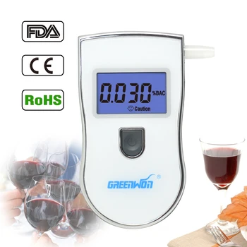 

2018 new patent portable digital mini breath alcohol tester wholesales a breathalyzer test with 5 mouthpiece Free shipping