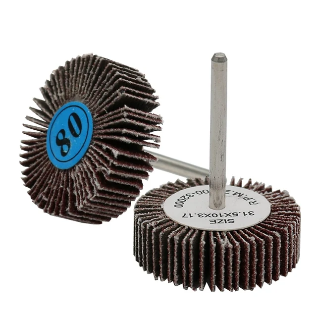 10Pcs Sanding Sandpaper Flap Wheel Disc Set (80 Grit) Handle Shutter