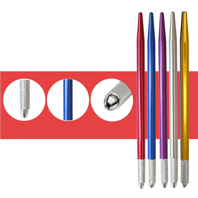 

1pcs Embroidered Eyebrow Tattoo Microblading pen Tattoo Machine Manual Permanent Makeup pen for Round needles blades Micro