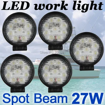 

Tkeapl THTMH 5X 27W ROUND LED work Lamp Light SPOT Beam Truck Trailer Off Road Marine SUV