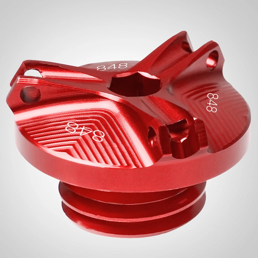 

Motorcycle CNC Aluminum Accessories Engine Oil Cap Cup Plug Sump Cap Cover Motorbike Bolt Screw filler cover For Ducati 848 07+