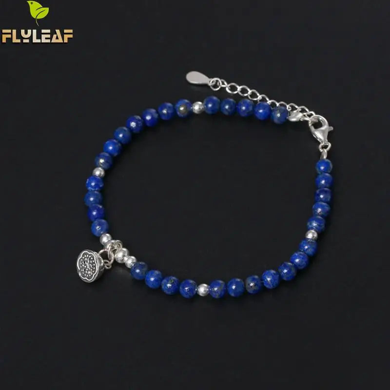 Женский браслет с бусинами из серебра лазуритом|bracelets for|charm braceletcharm bracelets for women |