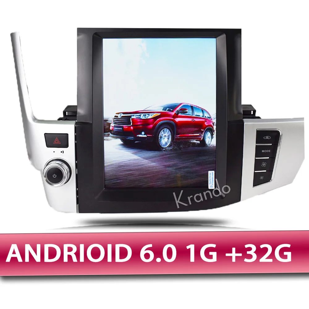 Белый Krando Android 7,1 12," вертикальный экран Автомобильный мультимедийный плеер для Toyota Highlander+ gps навигационная система - Цвет: Белый