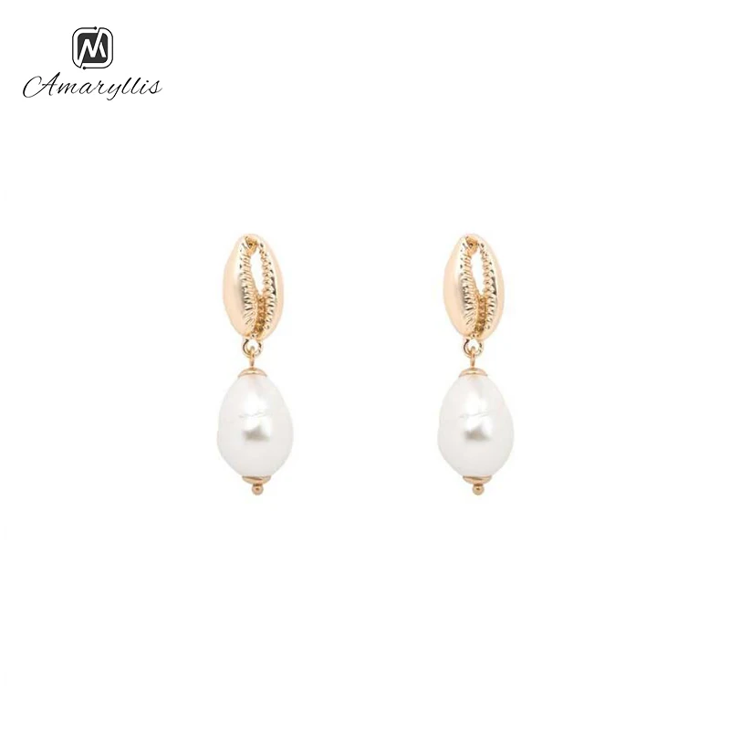 

Amaiyllis Irregular Freshwater Pearl Stud Earrings For Women Chic Marine life S925 Silver Pin Post Earring New Statement Earring