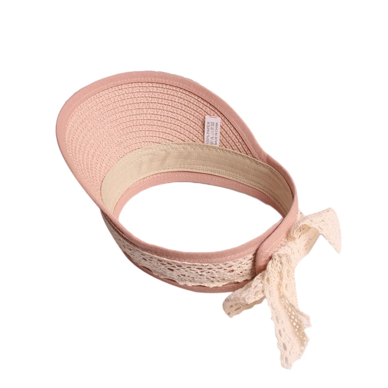 تنفس الخالي الأعلى سترو قبعة الشمس للأطفال المرأة الصيف شاطئ كاب الدانتيل bownet sunhats الفتيات في قناع YY18081