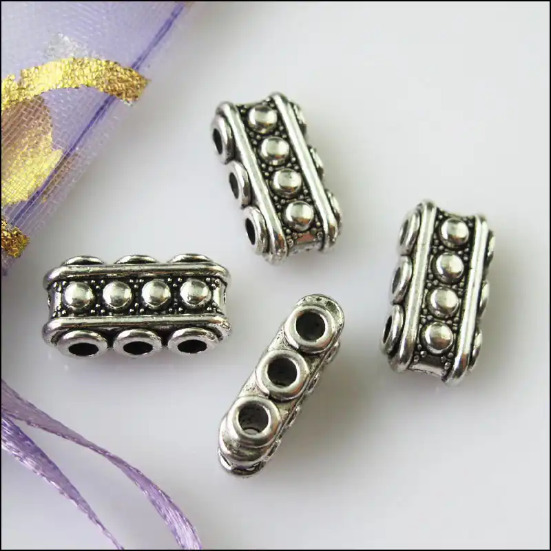 Новинка 16 шт. Тибетский серебристый цвет 3 отверстия разделительные бусины