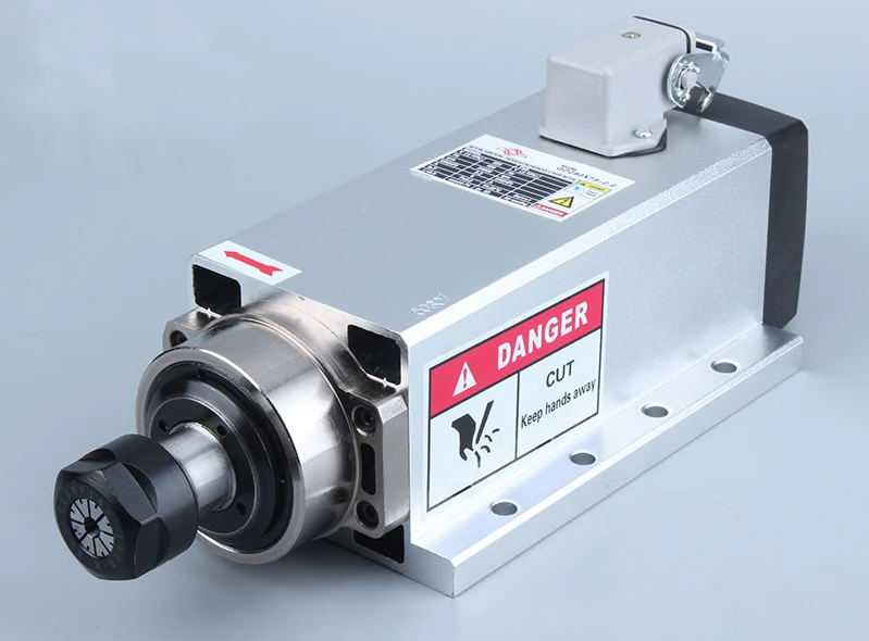 

Easy Install 2.2KW ER20 3-Phase Air Cooled Square Engraver Spindle Motor for Engraving machine 220V