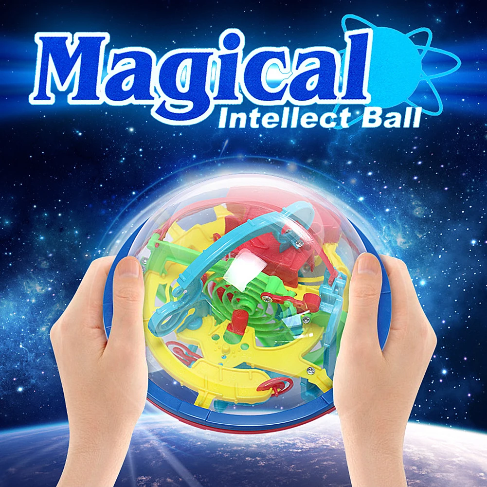 3D головоломка шар магический интеллект шар лабиринт сфера шар игрушки сложные барьеры игра тестер мозга баланс обучающая игрушка подарок