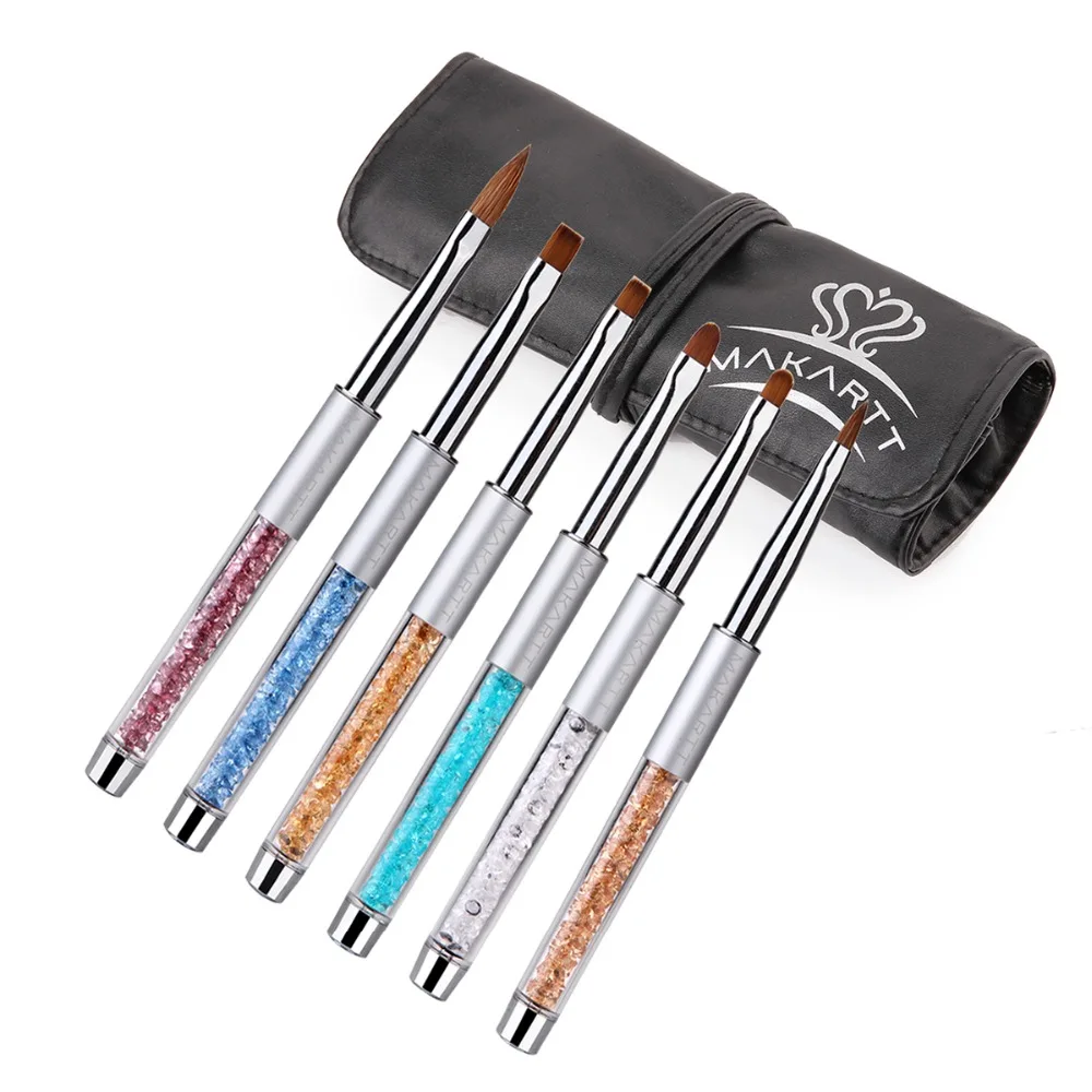 6PCS Sable Acrylic Gel Brush Pen Set UV Gel Brush Painting Pen Acrylic Drawing Brush for Nails