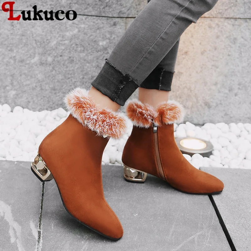

2018 Wholesale Fashion Winter Warm Fur Ankle Boots Sexy Pumps Big Size 43 44 45 46 47 48 High Quality Free Shipping Shoes Woman