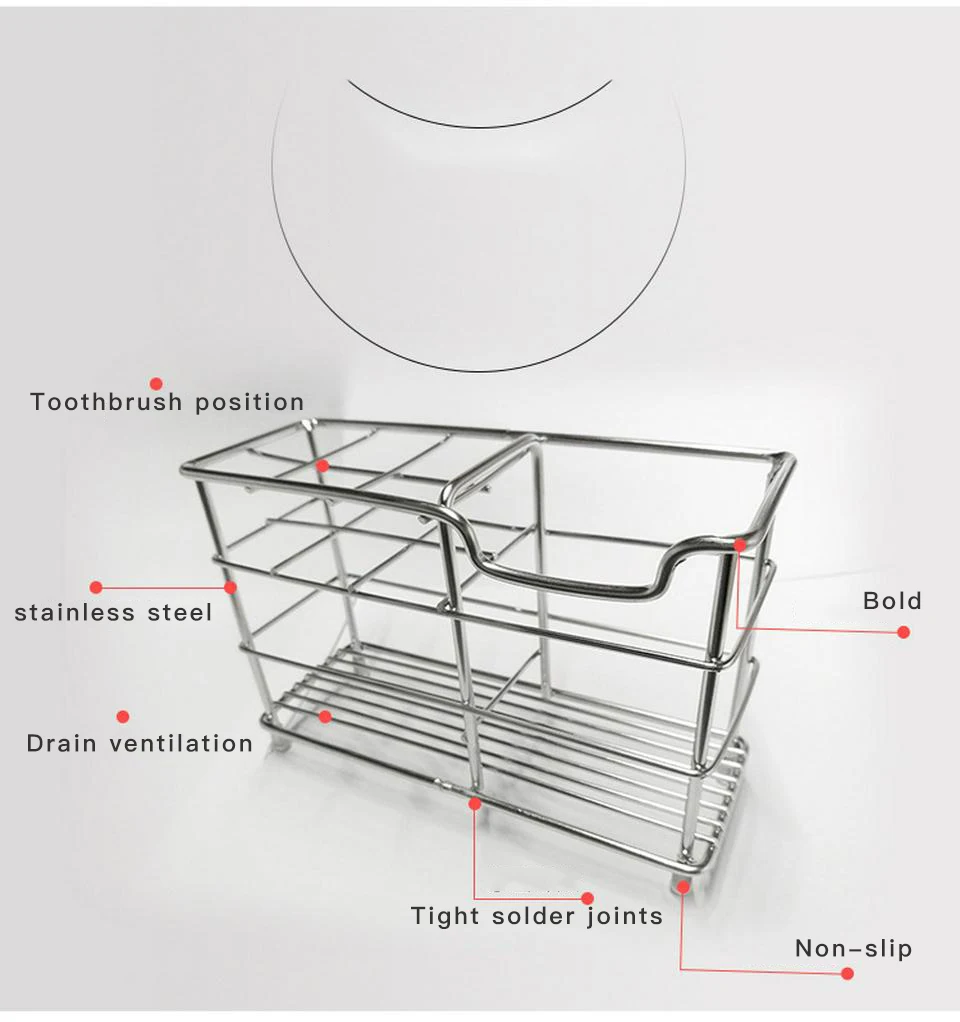 Многофункциональный держатель для зубной щетки и зубной пасты из нержавеющей стали, органайзеры, бутылка для мытья, держатель для зубной пасты
