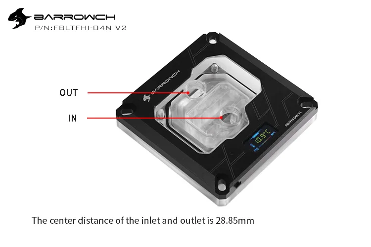 Barrowch процессор водоблок цифровой дисплей для INTEL 115X X99 X299 платформа LRC2.0 поддержка Mohterboard AURA SYNC FBLTFHI-04N V2