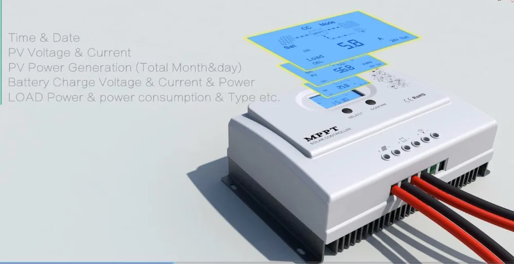 MPPT Контроллер заряда 15A для 12 V 24 V не ШИМ регулятор зарядного устройства макс. pv вход напряжение 100 V с RS485& 5 V USB