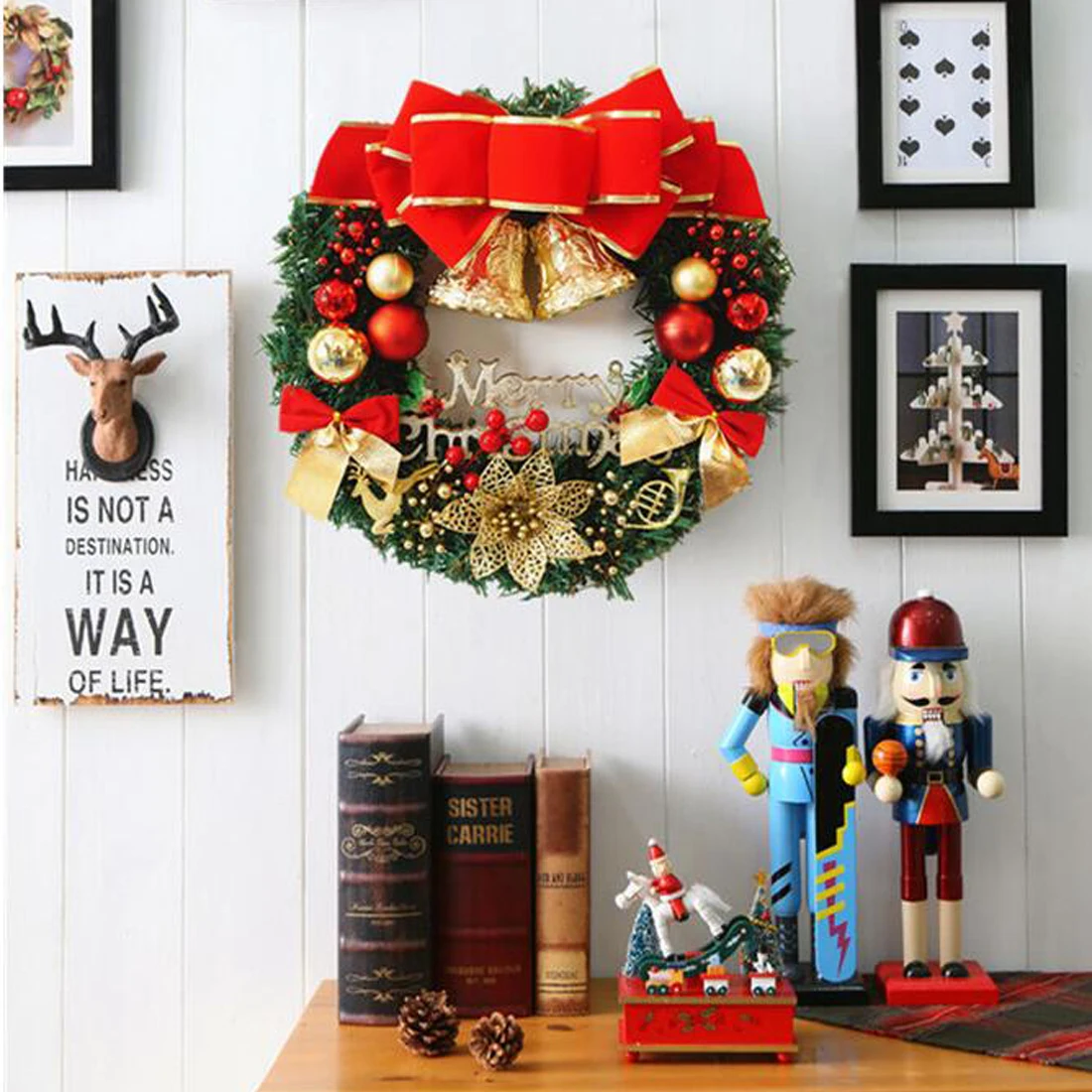 

Good 2017 New Year Christmas Decorations For Home Door and Window Decorations Christmas wreath Luxury Merry Christmas Party