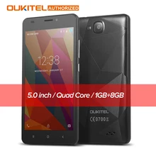 Original Oukitel C3 5.0 inch Mobile phone Android 6.0 MT6580 Quad Core 1.3GHz 5.0MP 1G RAM 8G ROM Dual SIM Smart Cellphone